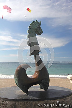 Malecon Statues Stock Photo